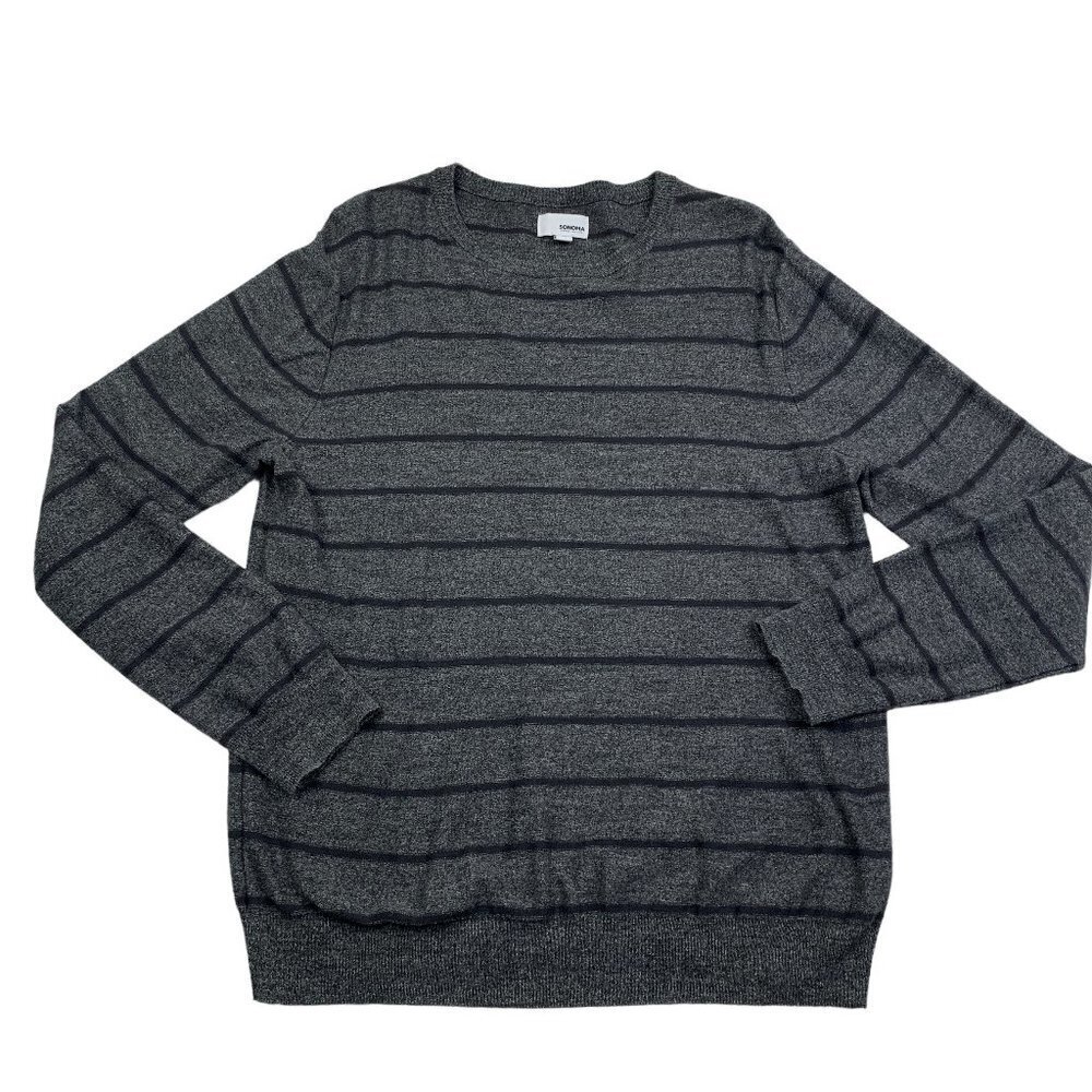 Sonoma 100% Cotton Crewneck Striped Pullover Sweater Men's Size Medium